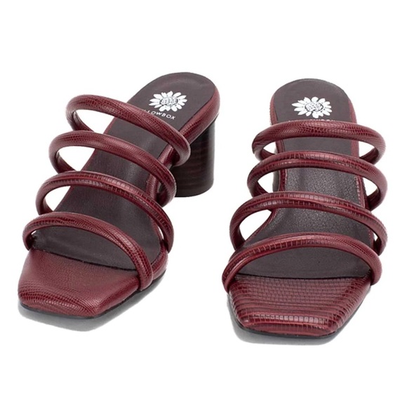 Yellow Box Womens Caspia-Merlot Red Heeled Strappy Sandals Choose Size - Picture 5 of 10